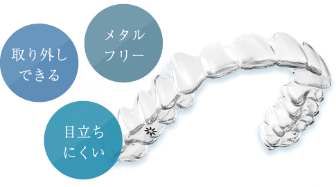 取り外しできる メタルフリー 目立ちにくい